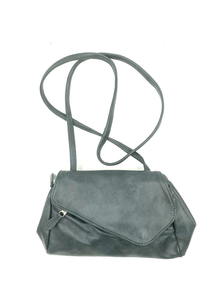 Josephine Crossbody Bag In Metallic Blue Denim cowhide leather