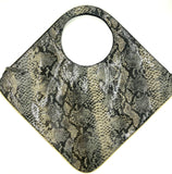 Diamond Shoulder Bag in Python Black Beige and Grey