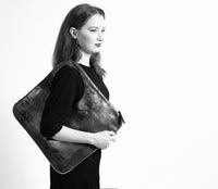 Diamond Shoulder Bag in Python Black Beige and Grey