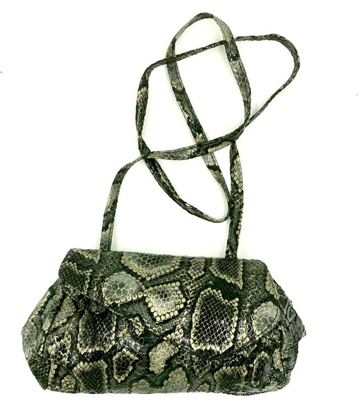 Josephine Crossbody Bag In Black Python printed on Leather