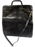 Messenger/Laptop Bag in Black smooth Cowhide