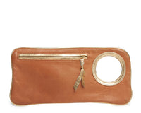 Hands-Free Bracelet Clutch - Medium - Whiskey Matte soft with Gold Ring
