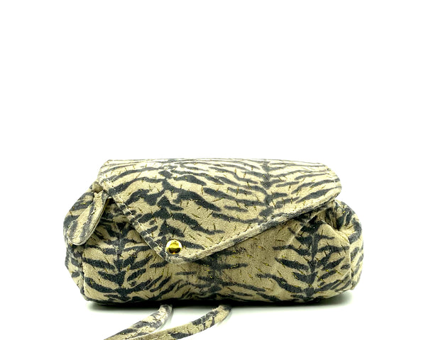 Sofia Convertible Bag in Suede Puma Print
