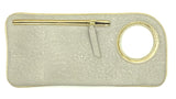 Hands Free Bracelet Clutch - Medium - Cream texture gold ring