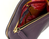 Hands-Free Bracelet Bag - Large Clutch in solid smooth grape with copper trim