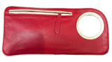 Hands-Free Bracelet Clutch - Medium -Red Matte soft with silver  Ring