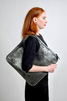 Diamond Shoulder Bag in Graphite Matte with Pearl Trim