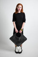 Diamond Shoulder Bag in Black with Gold Trim