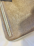 Hands-Free Bracelet Bag - Large Clutch in champagne Color print.