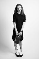 Hands-Free Bracelet Clutch - Medium - black  pattern  with Pearl Ring Limited edition
