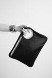 Hands-Free Bracelet Bag - Large Clutch in Graphite With grey trim