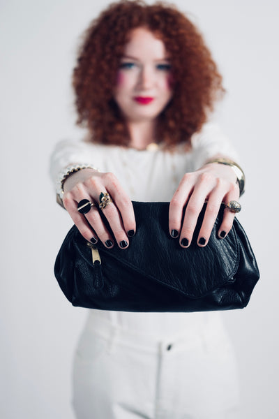 Josephine Crossbody Bag in Black Lamba