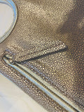 Hands-Free Bracelet Bag - Large Clutch in champagne Color print.