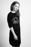 Hands-Free Bracelet Clutch - Medium - black  pattern  with Pearl Ring Limited edition