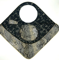 Diamond Shoulder Bag in Python Black Beige and Grey