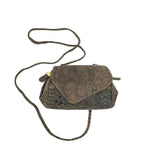Sofia Convertible Bag Snake Pattern on Brown Suede