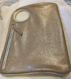 Hands-Free Bracelet Bag - Large Clutch in champagne Color print.