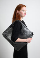 Diamond Shoulder Bag in Graphite Matte with Pearl Trim