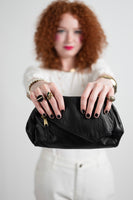 Josephine Crossbody Bag in Black Matte Cowhide