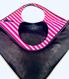 Diamond Shoulder Bag in Black with Gold Trim