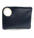 Hands-Free Bracelet Bag - Large Clutch in Black with Pearl Ring