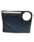 Hands-Free Bracelet Bag - Large Clutch in Black with Pearl Ring