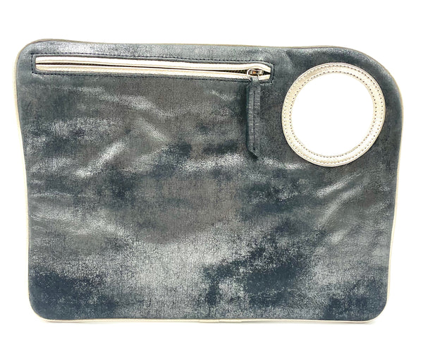 Hands-Free Bracelet Bag - Large Clutch in Graphite With grey trim