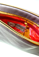 Hands-Free Bracelet Bag - Large Clutch in solid smooth grape with copper trim