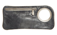 Hands-Free Bracelet Clutch - Medium - Distressed Graphite with Pearl Ring