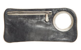 Hands-Free Bracelet Clutch - Medium - Distressed Graphite with Pearl Ring