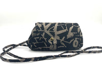 Sofia Convertible Bag in Pewter  Print on Black Suede