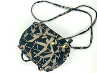 Sofia Convertible Bag in Pewter  Print on Black Suede