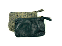 Make Up Pouch in Embossed Olive