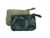 Make Up Pouch in Embossed Olive