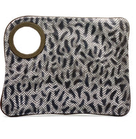 Hands-Free Bracelet Bag - Large Clutch in Leopard Print with Silver or Olive Ring
