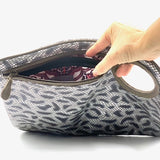 Hands-Free Bracelet Bag - Large Clutch in Leopard Print with Silver or Olive Ring