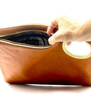 Hands-Free Bracelet Bag - Large Clutch in Whiskey with Gold Ring