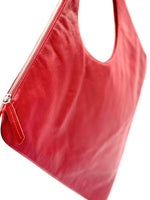 Diamond Shoulder Bag in Red with Pearl Trim