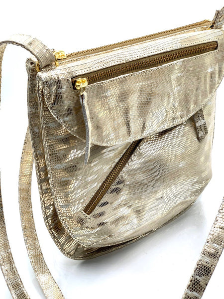 Rolita Crossbody Bag in Distressed Champagne LIMITED EDITION