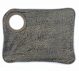 Hands-Free Bracelet Bag - Large Clutch in Olive Embossed Suede