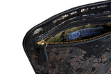 Hands-Free Bracelet Bag - Large Clutch in Distressed Gold Black Print