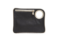 Hands-Free Bracelet Bag - Large Clutch in Black with Pearl Ring