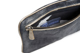 Hands-Free Bracelet Clutch - Medium - Distressed Graphite with Pearl Ring