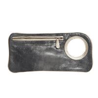 Hands-Free Bracelet Clutch - Medium - Distressed Graphite with Pearl Ring