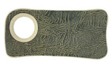 Hands - Free Bracelet Clutch - Medium - Olive embossed  Suede skin with cream  trim