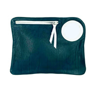 Hands-Free Bracelet Bag - Large Clutch in Dark Navy with Silver or Olive Ring
