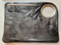 Hands-Free Bracelet Bag - Large Clutch in Graphite With grey trim