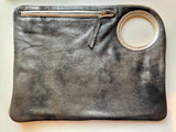 Hands-Free Bracelet Bag - Large Clutch in Graphite With grey trim