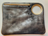 Hands-Free Bracelet Bag - Large Clutch in Graphite With grey trim