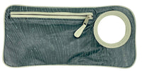 Hands Free Bracelet Clutch -Medium-  Black Embossed texture Lamb skin with Light Grey Ring